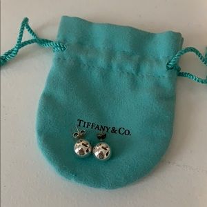 Tiffany bead ball earrings